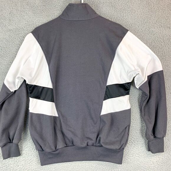 Vintage Track And Court Jacket Mens Medium Gray White Outdoor 80s Streetwear - Picture 5 of 10